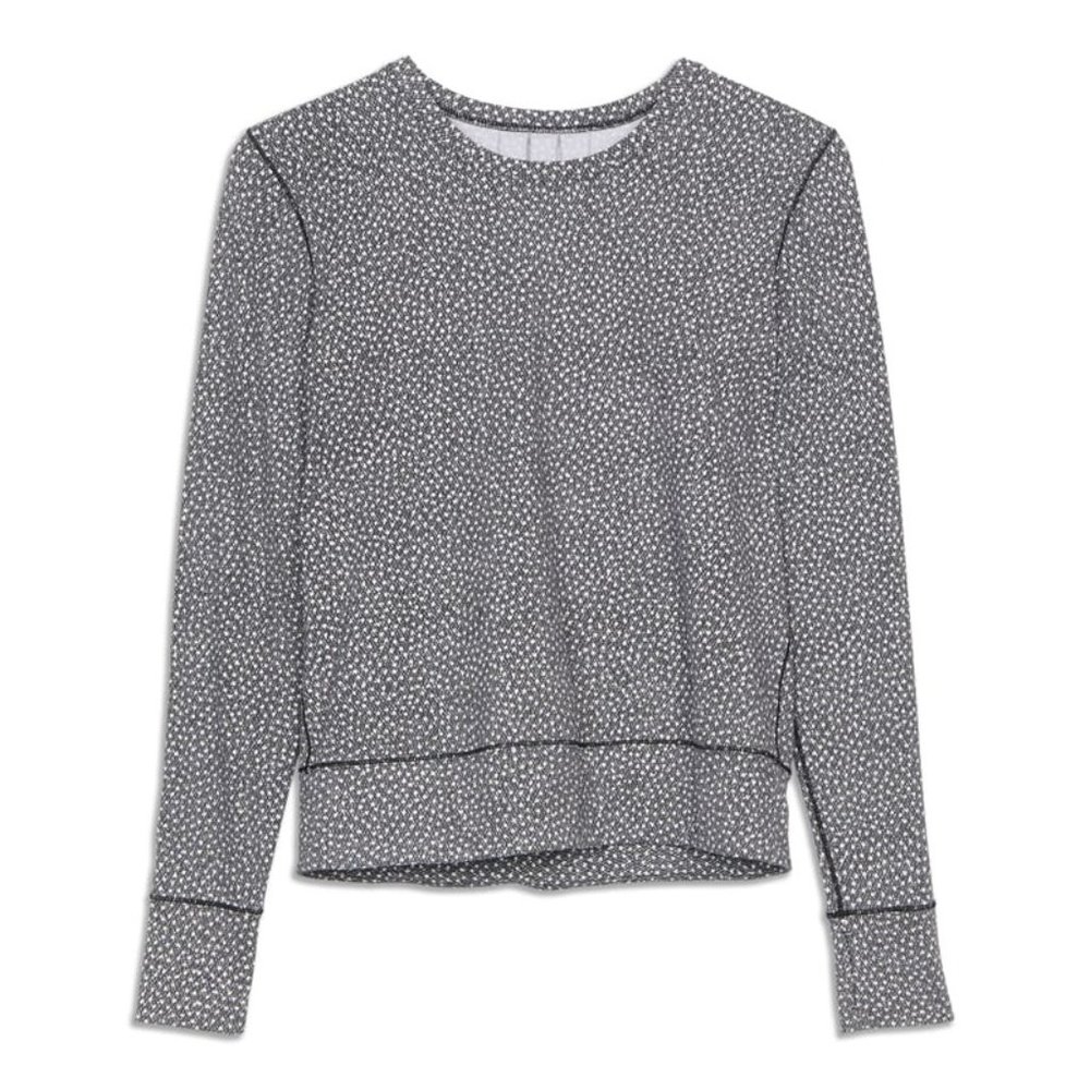 Lululemon Blue Long Sleeve Round Neck Rush Hour Dotted Pullover T Shirt Size 12